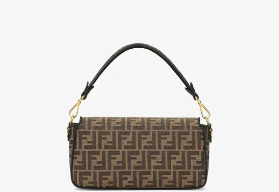 Жаккардовая тканевая сумка Fendi FF