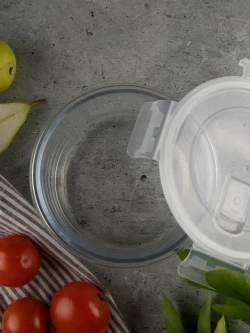 Контейнеры для еды стеклянные, 3 шт, круглые 880/600/325 мл