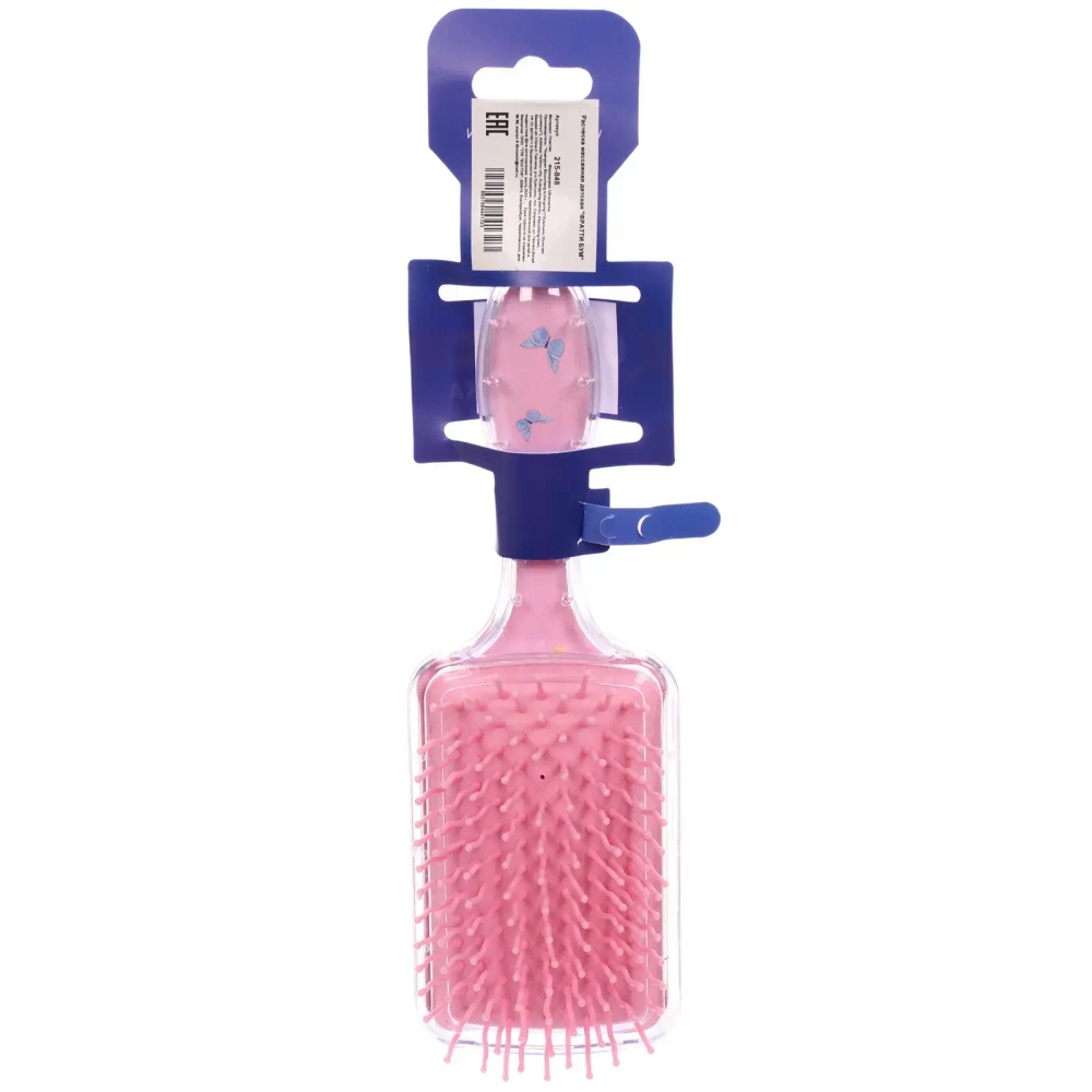 Расческа массажная детская «ФРАТТИ БУМ», единорожек Майки, форма прямоугольная, 20*6,5см (блистер Ультрамарин)