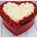 45 роз в коробке-сердце