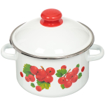 Кастрюля сталь, эмал, 3 л, с крыш, Сиб товары, Калина красная, 1MD181M/6MD181M, индукц