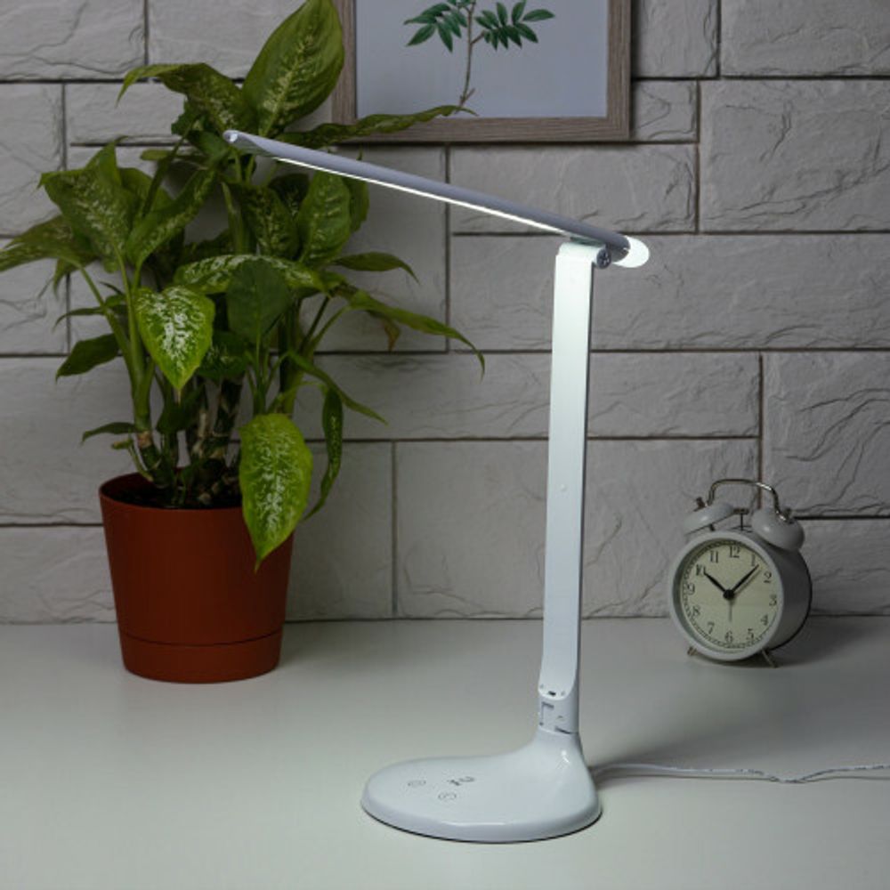 Настольный светильник ЭРА NLED-482-10W-W светодиодный с ночником белый