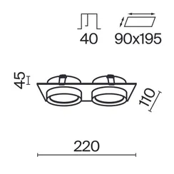 Встраиваемый светильник Обруч / Hoop 2*GX53 12 Вт Technical dl086-02-gx53-sq-b