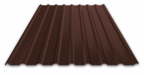 Профнастил СП-20 с полимерным покрытием 0,4 мм, коричневый Цена за м²