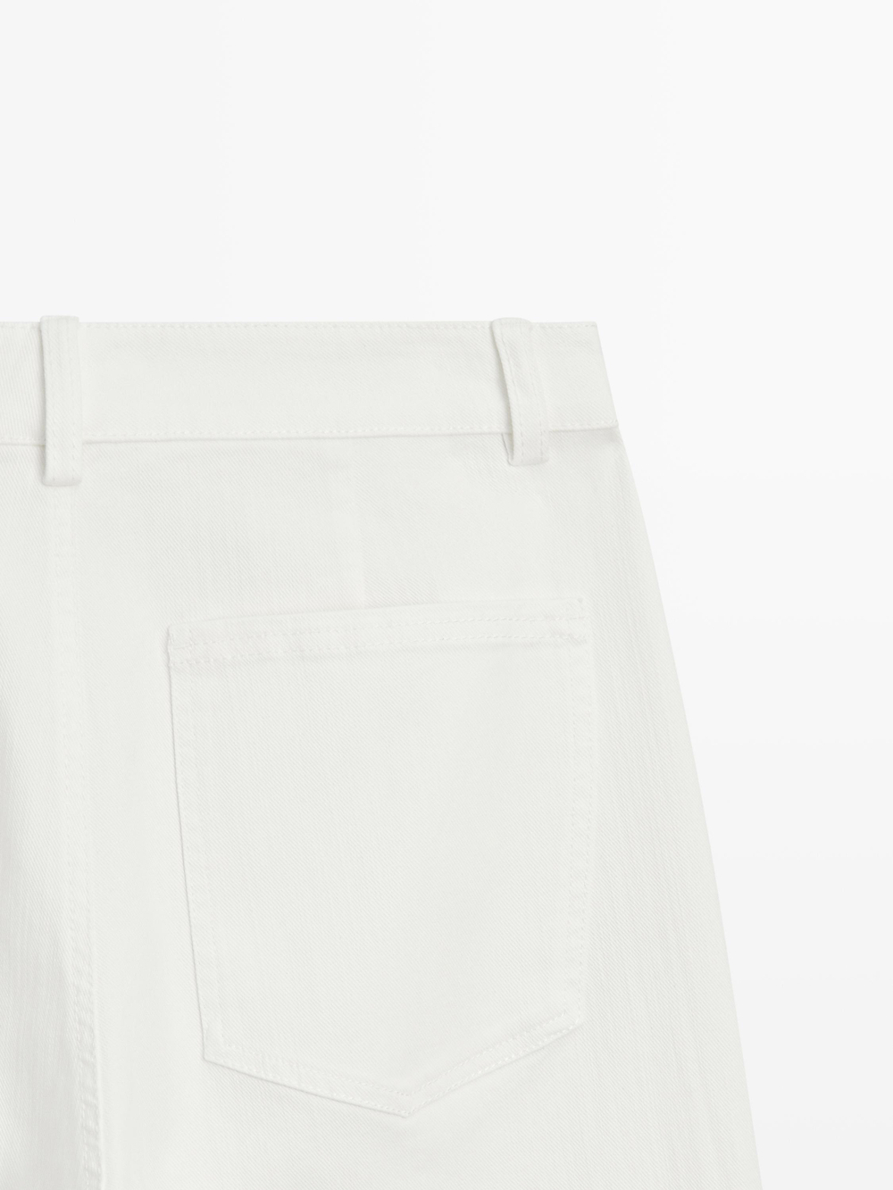 Massimo Dutti Джинсы-палаццо с высокой талией, белый