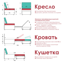 Кресло-кровать "Миник" Rich Brown (коричневый), купон "ТИГР"