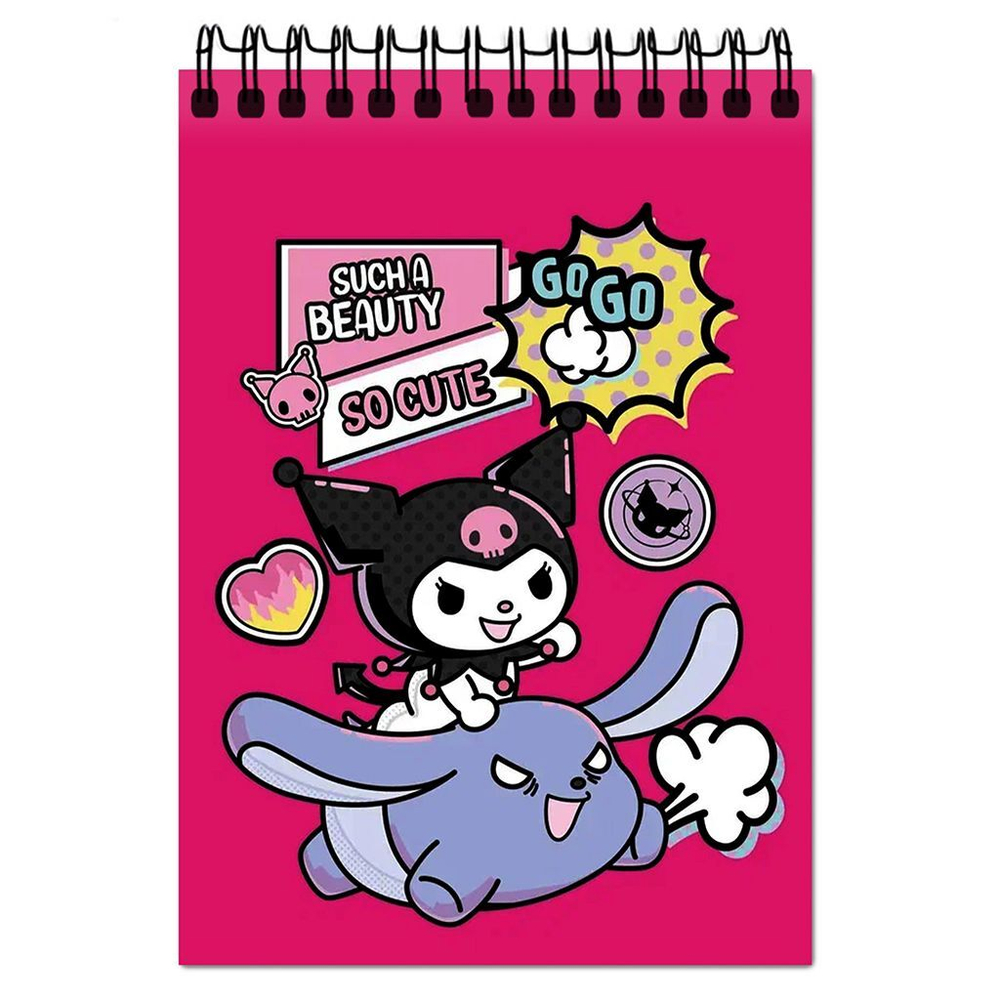 Блокнот А6 60л гребень "Куроми" клетка