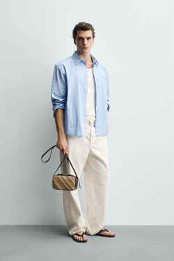 ZARA ПЛЕТЕНАЯ СУМКА, КОРИЧНЕВЫЙ