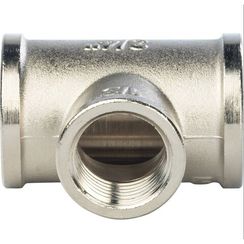 Тройник переходной STOUT никелированный ВВ 3/4х1/2х3/4