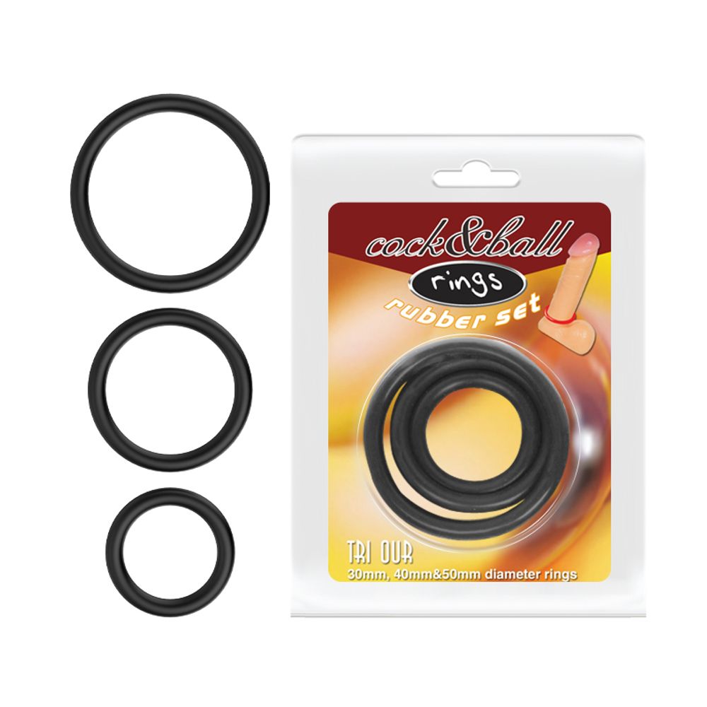 BI-026013 / Набор Эрекционных колец Cock &amp;amp Ball rings Rubber Set