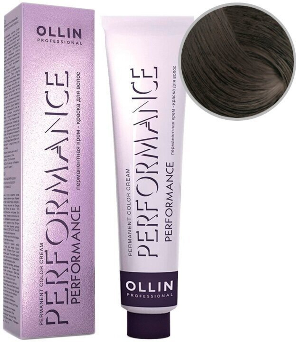 OLLIN PERFORMANCE 5/1 светлый шатен пепельный 60мл Перманентная крем-краска для волос