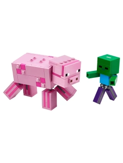 Конструктор Майнкрафт Свинья и Зомби- ребёнок 159 деталей