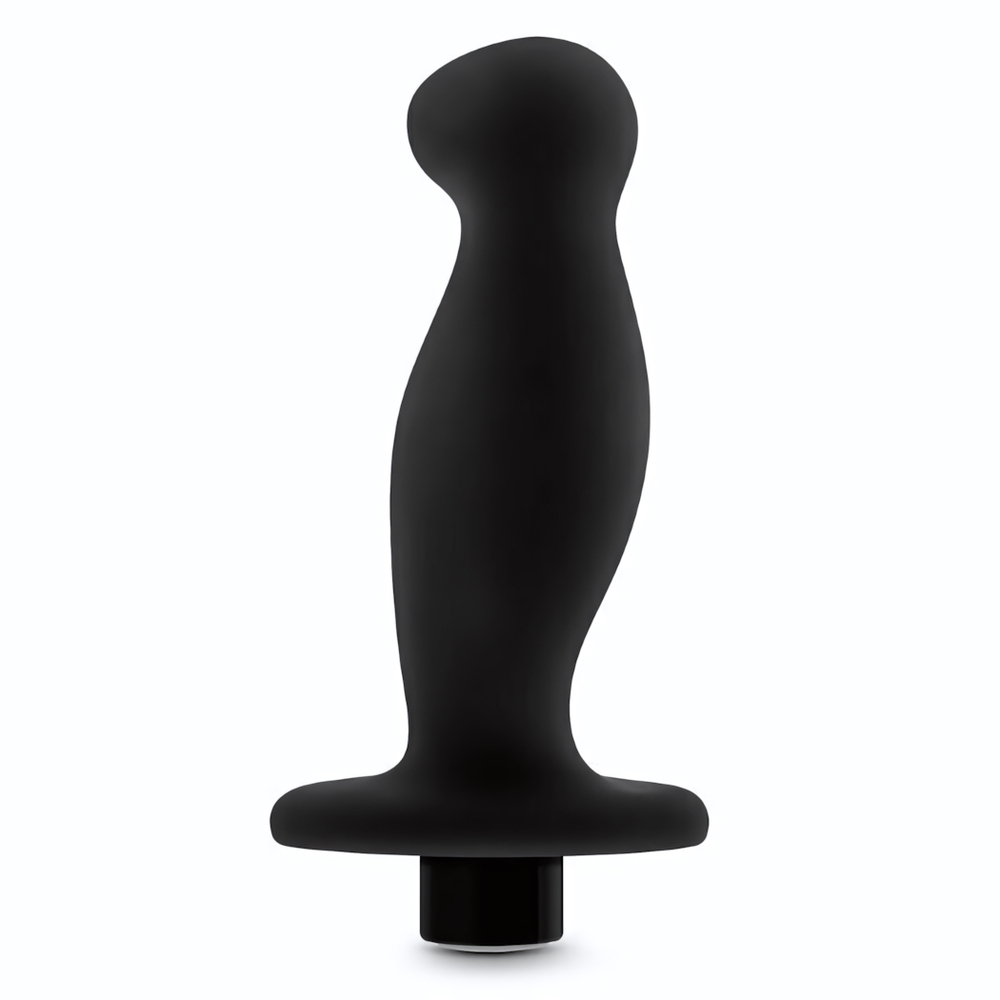 Черный анальный вибромассажёр Silicone Vibrating Prostate Massager 02 - 10,8 см. (Цвет: черный)