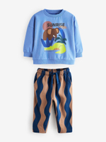 Лонгслив и брюки в комплекте для мальчика Next B22-265, Голубой, Светло-коричневый