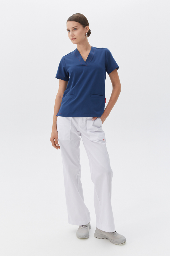 Топ медицинский женский Лаконико, индиго