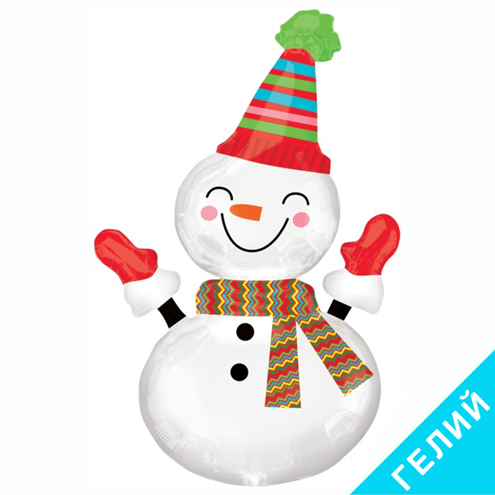 Фигура Снеговик улыбчивый, с гелием #31454-HF3