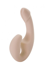 Телесный безремневой страпон из силикона - 22 см. (Цвет: телесный)