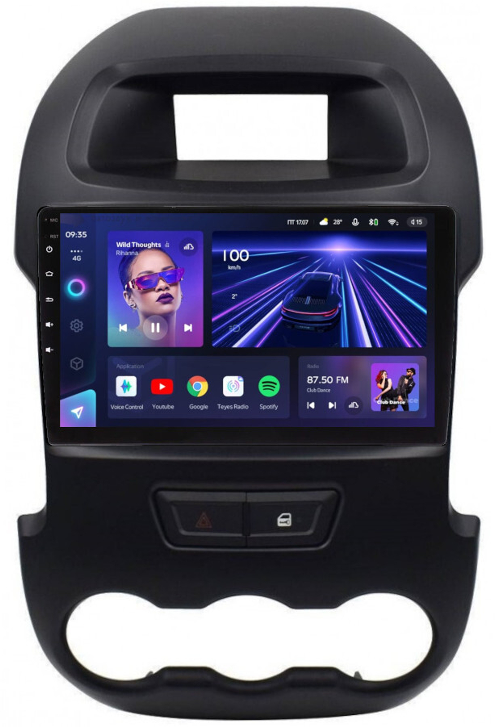 Магнитола для Ford Ranger 3 2011-2015 (рамка тип 2) - Teyes CC3L монитор 9" IPS на Android 10, 8-ядер, CarPlay, 4G SIM-слот