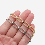 Цепь "Кармен" с рифлением, звено 6,7*14,6мм, позолота