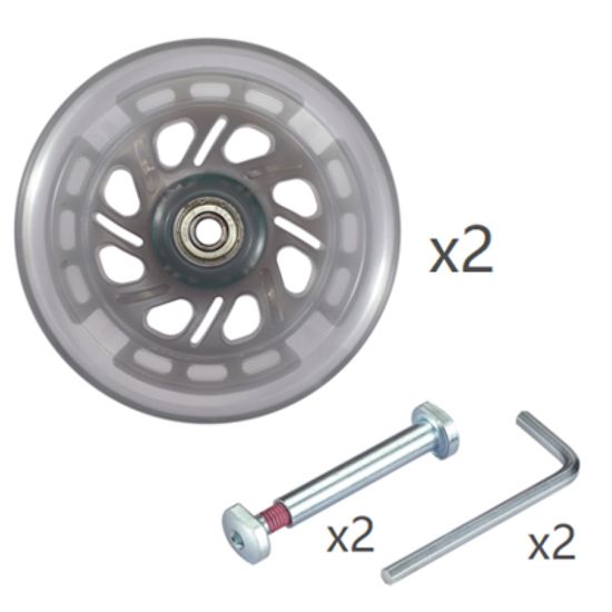 Комплект колес Mini LED лунный 120*24 мм (2 шт)