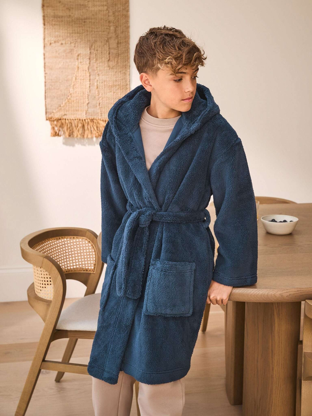 Халат флисовый для мальчика Next N23-825, Темно-синий