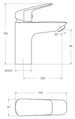 Cмеситель для раковины BelBagno DUE-LVM-CRM-W0 без донного клапана
