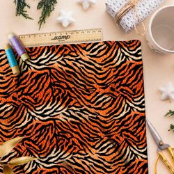 Ткань премиум интерлок тигриные полосы