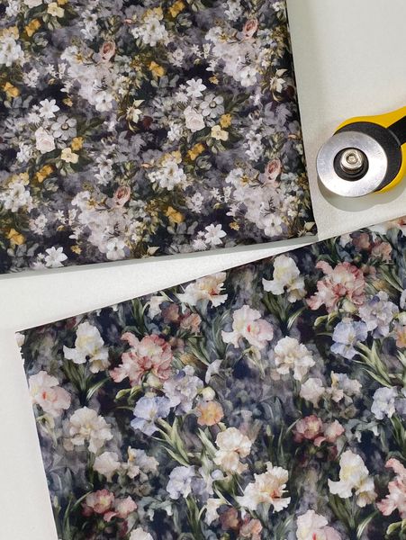 СОЦВЕТИЯ НА СЕРОМ, 100% хлопок, Handmade Fabrics 6