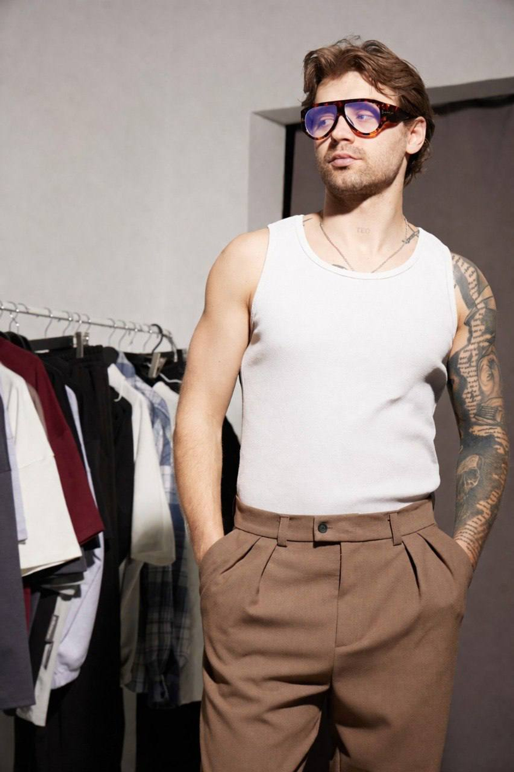 Майка-борцовка белая