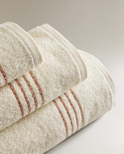 ZARA HOME ПОЛОТЕНЦЕ ДЛЯ ВАННОЙ С КОНТРАСТНОЙ ОКАНТОВКОЙ, РОЗОВЫЙ