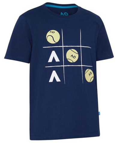 Футболка для мальчика теннисная Australian Open Boys T-Shirt Tennis Ball Logo - navy