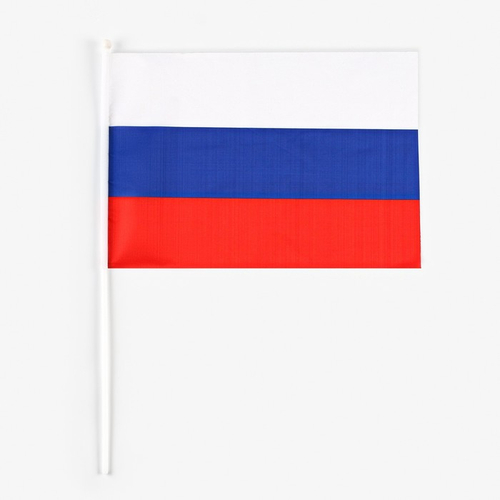 Флаг России, 30 х 45 см, шток 60 см, полиэфирный шёлк  412818