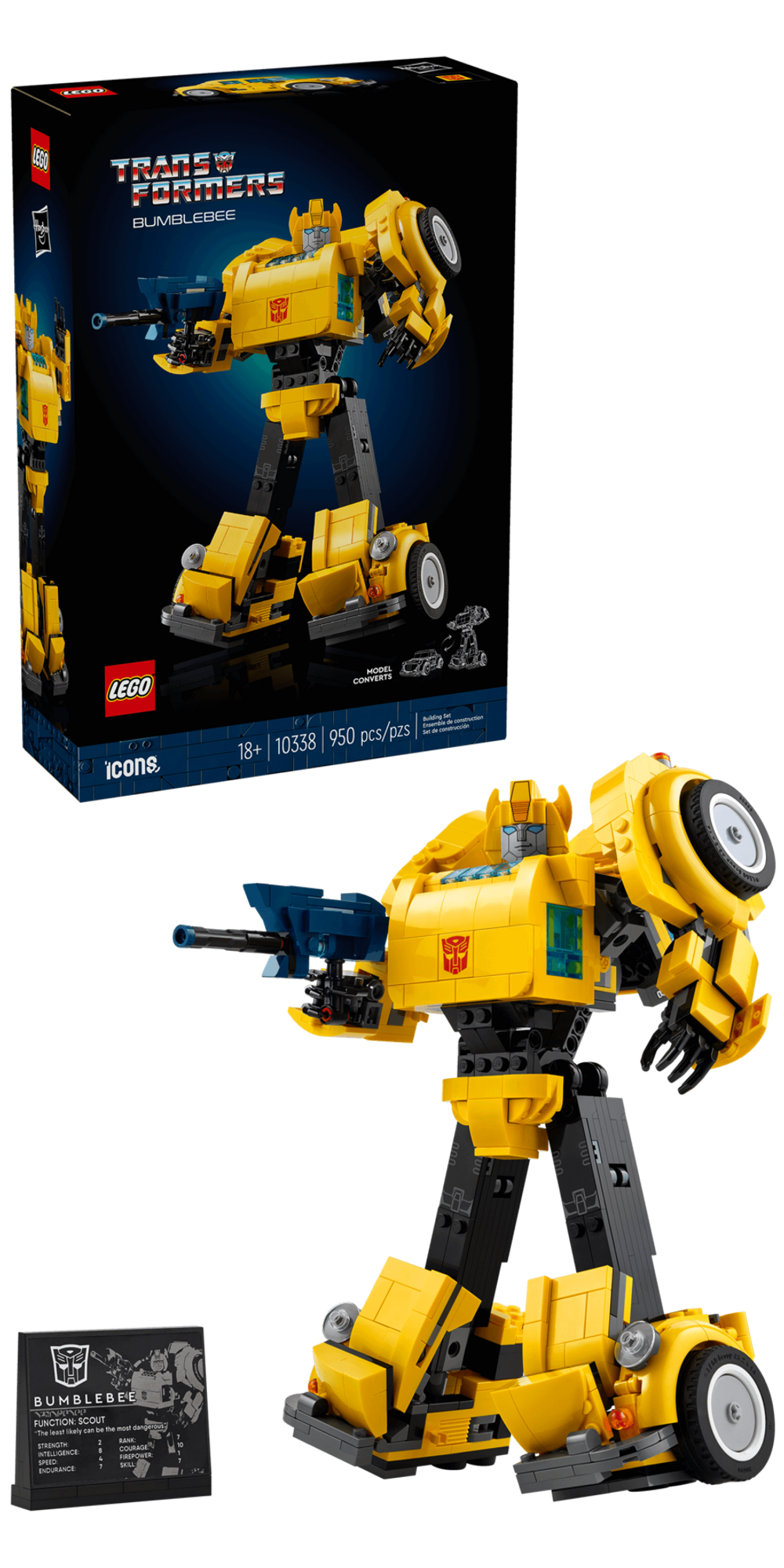 Конструктор Лего Иконс Бамблби 10338 | LEGO Icons Bumblebee 10338 | коллекционная модель трансформера  950 деталей 18+