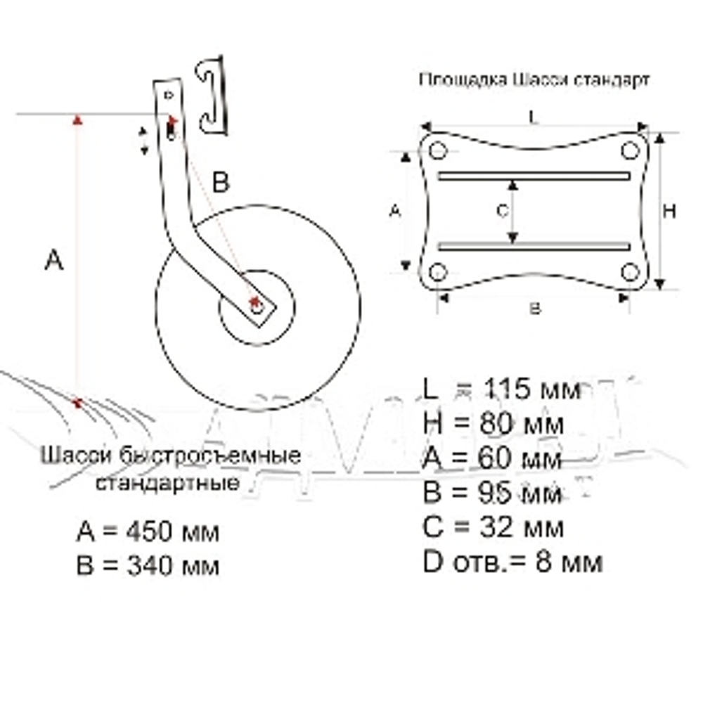 Шасси лодочные (Быстросъемные)