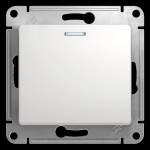 GLOSSA 1-клавишный ПЕРЕКЛЮЧАТЕЛЬ с подсветкой, сх.6а, 10АХ, механизм, БЕЛЫЙ