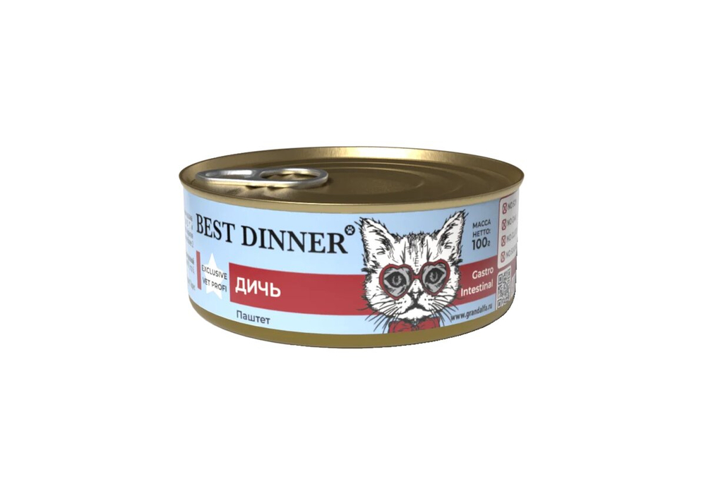 Best Dinner Эксклюзив Vet Profi для кошек - Конс  Gastro Intestinal Exclusive "Дичь" - 100 г