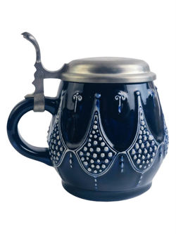 Кружка пивная (керамика с оловянной крышкой) Германия