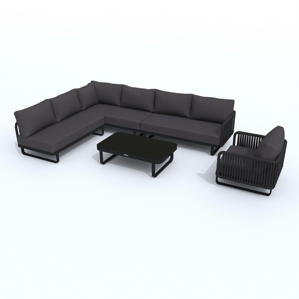 Лаунж зона угловая Ideal Patio БЕЛЛИСА модульная антрацит - каркас карбон