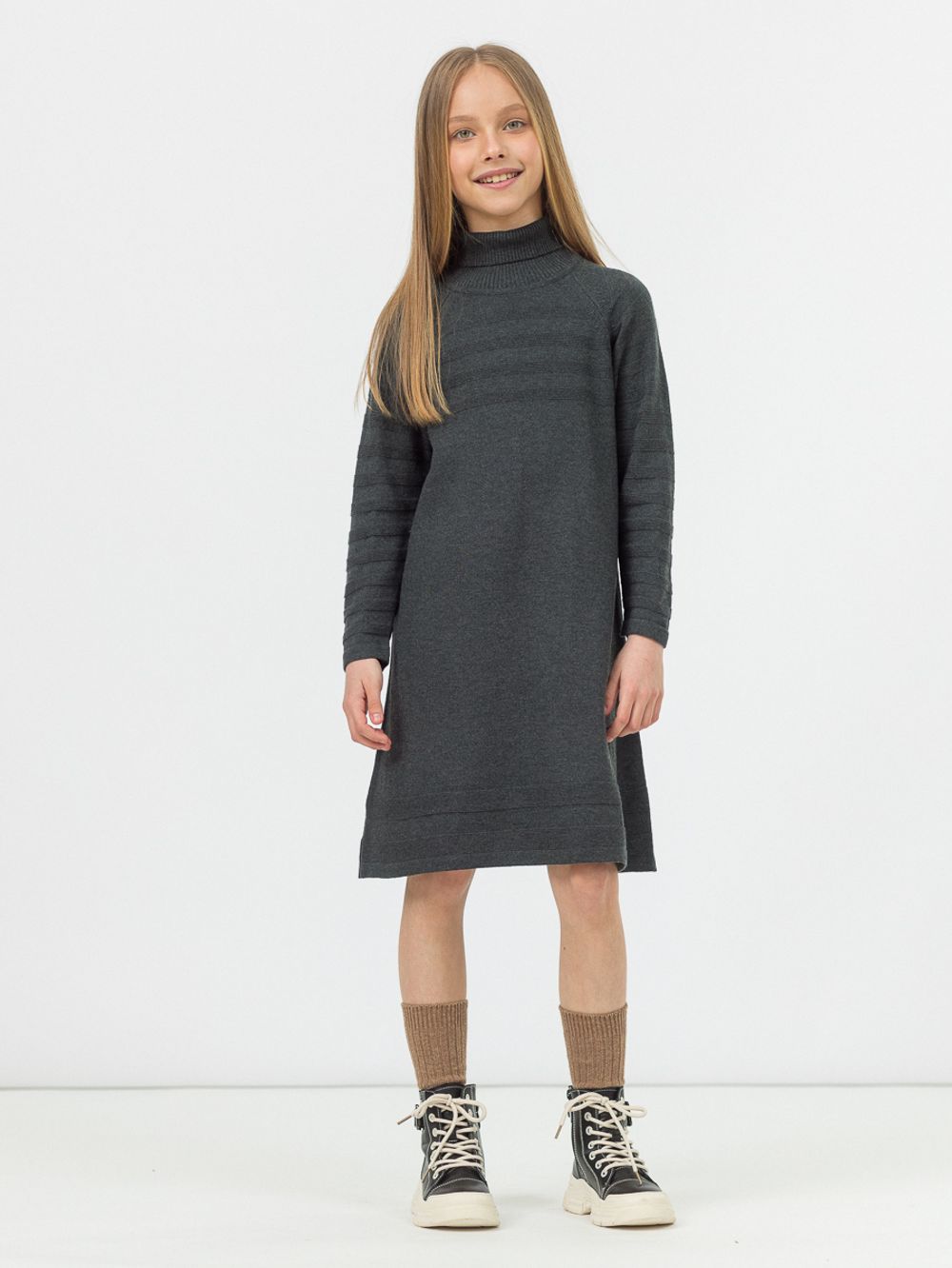 Платье для девочки AT98 темно-серый