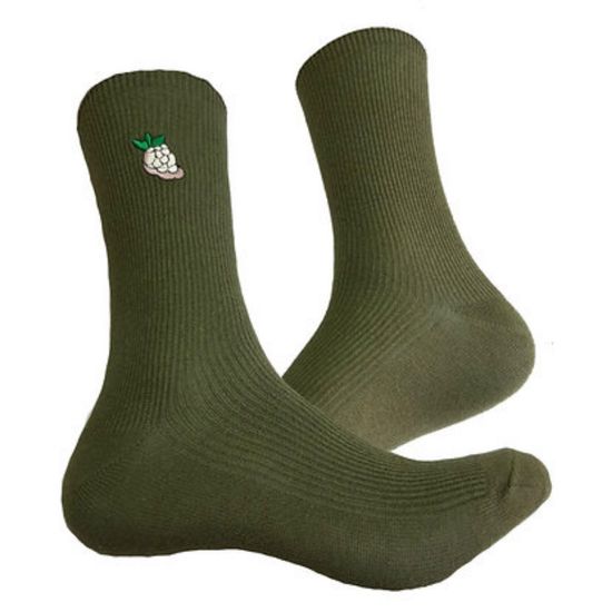 Носки "Виноград", р-р 36-40 (зеленый, вышитый виноград)