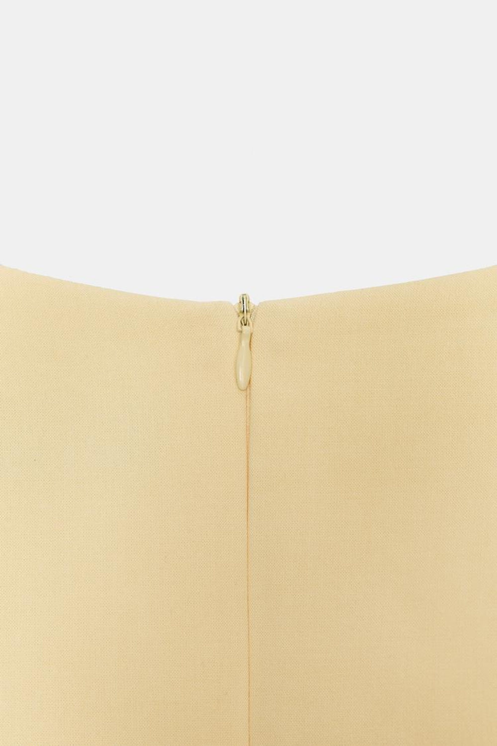 ZARA КОРОТКОЕ ПЛАТЬЕ СО СКЛАДКАМИ И КАРМАНАМИ, ПАСТЕЛЬНО-ЖЕЛТЫЙ