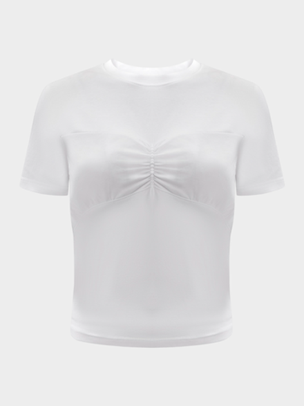 Футболка с эффектом бра / white