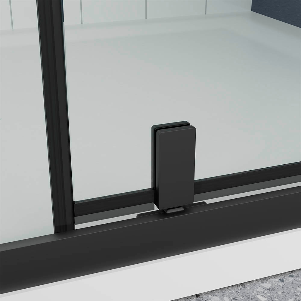 Душевая дверь Veconi Ottimo P20 B, 1100x1900, черный матовый, стекло прозрачное