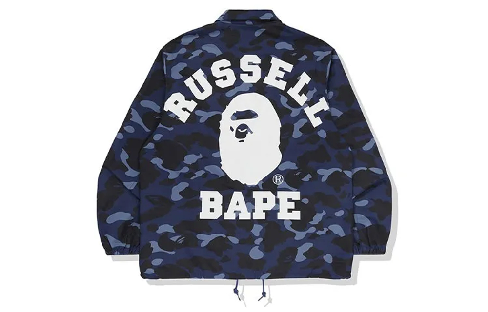 A Bathing Ape X Russell Color Camo College Coach Куртка