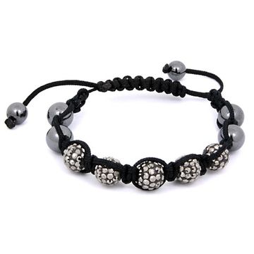 Браслет шамбала (5шар/серая)