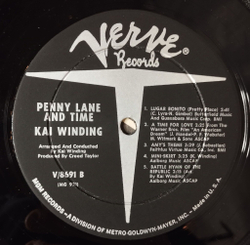 Винтажная виниловая пластинка LP Kai Winding Penny Lane and Time (USA 1967)