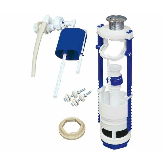 Арматура для бачка AQUATTRO боковая подводка стоп-слив кнопка металл 300-400мм 41788