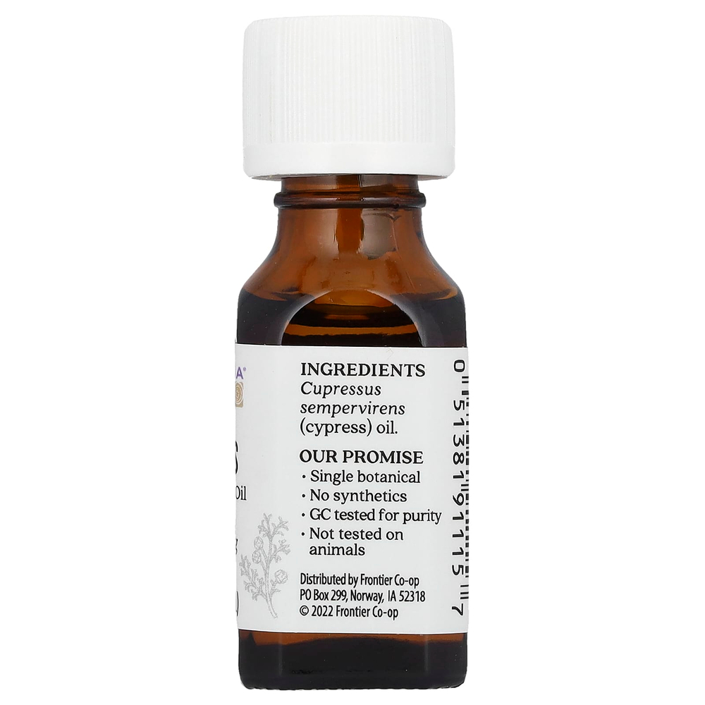 Aura Cacia, 100% чистое эфирное масло, кипарис, 15 мл (0,5 жидк. унции)