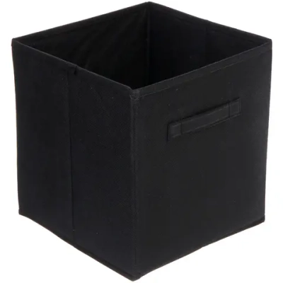 Короб - органайзер складной стеллажный для хранения вещей с ручками «ДОМания», цвет черный, 26,5*26,5*28см (лейбл)