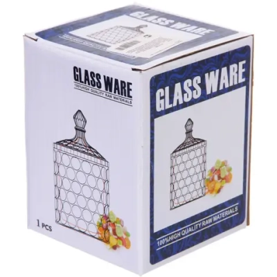 Сахарница стеклянная 350мл «Сладкая мечта» перо павлина